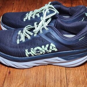 HOKA Bondi 7 Running Shoes - Navy and White